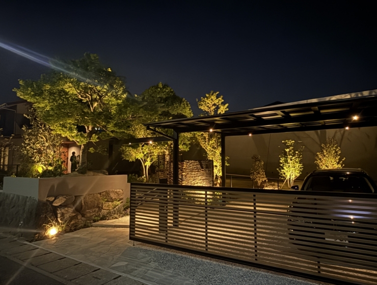 格子材で創るオリジナル創作門柱